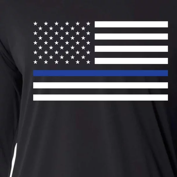 Blue Lives Matter Flag Cooling Performance Long Sleeve Crew