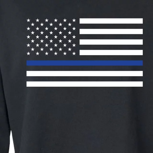 Blue Lives Matter Flag Cropped Pullover Crew