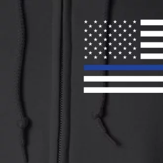 Blue Lives Matter Flag Full Zip Hoodie