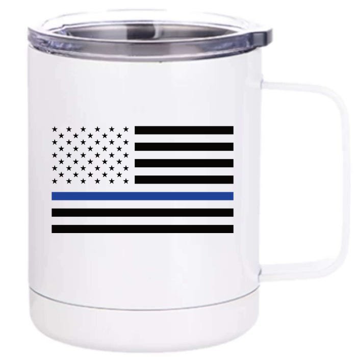 Blue Lives Matter Flag Front & Back 12oz Stainless Steel Tumbler Cup