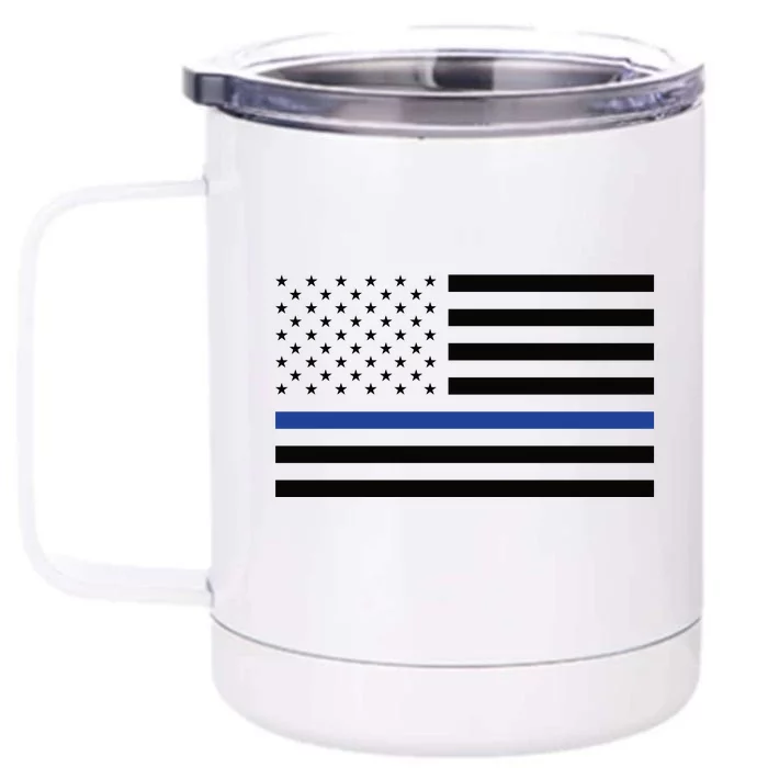 Blue Lives Matter Flag Front & Back 12oz Stainless Steel Tumbler Cup