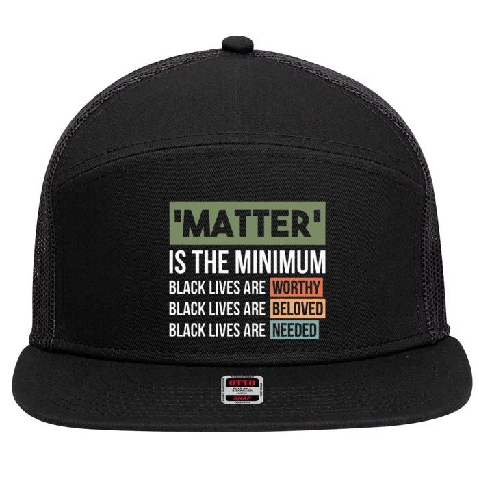 Black Lives Matter Is The Minimum BLM Protest 7 Panel Mesh Trucker Snapback Hat