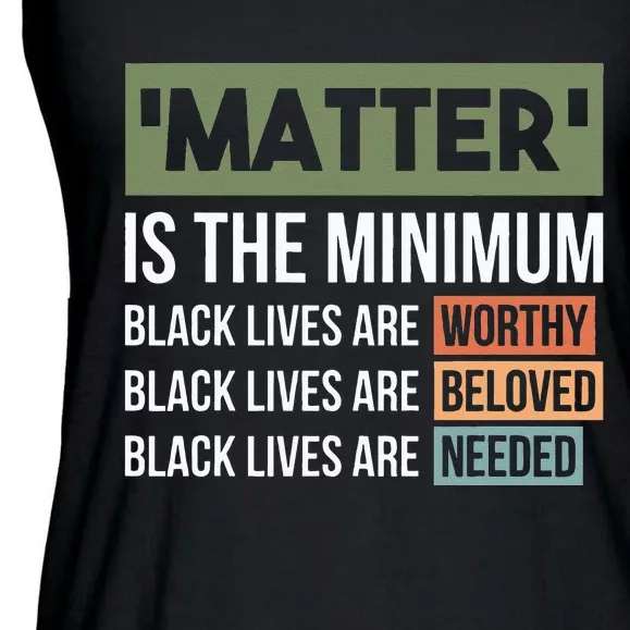 Black Lives Matter Is The Minimum BLM Protest Ladies Essential Flowy Tank