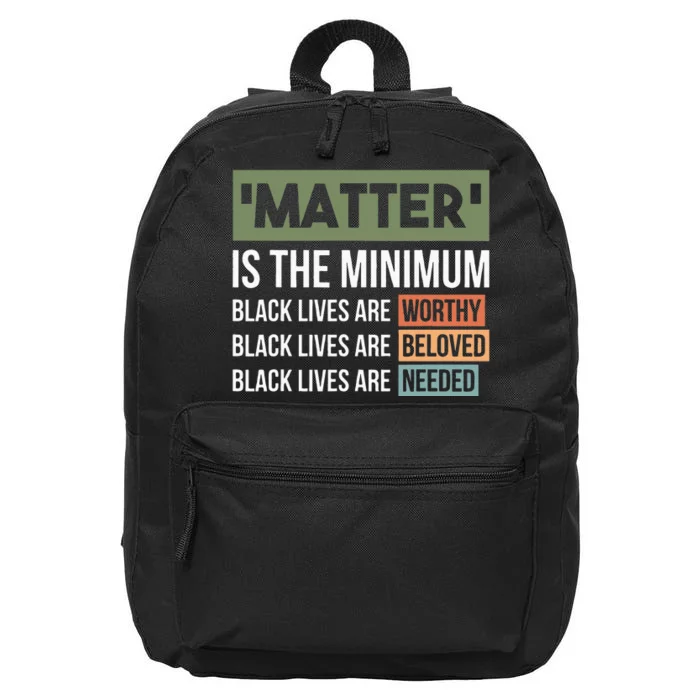 Black Lives Matter Is The Minimum BLM Protest 16 in Basic Backpack