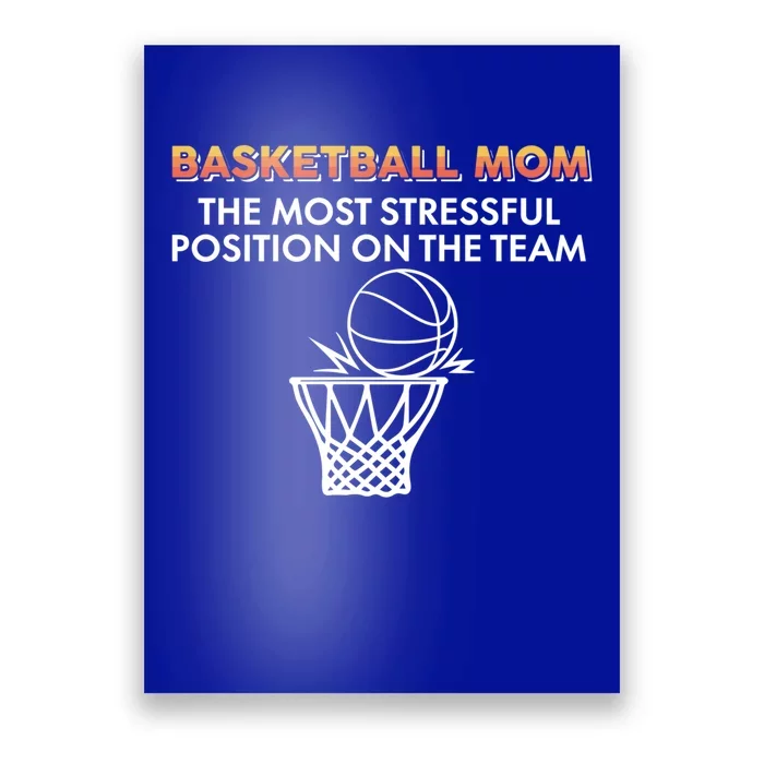 Basketball Lover Mom The Most Stressful Position On The Team Great Gift Poster