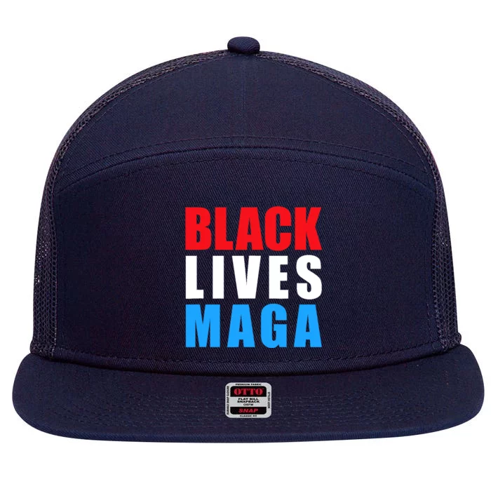 Black Lives MAGA Black Conservative Republican ProTrump 7 Panel Mesh Trucker Snapback Hat