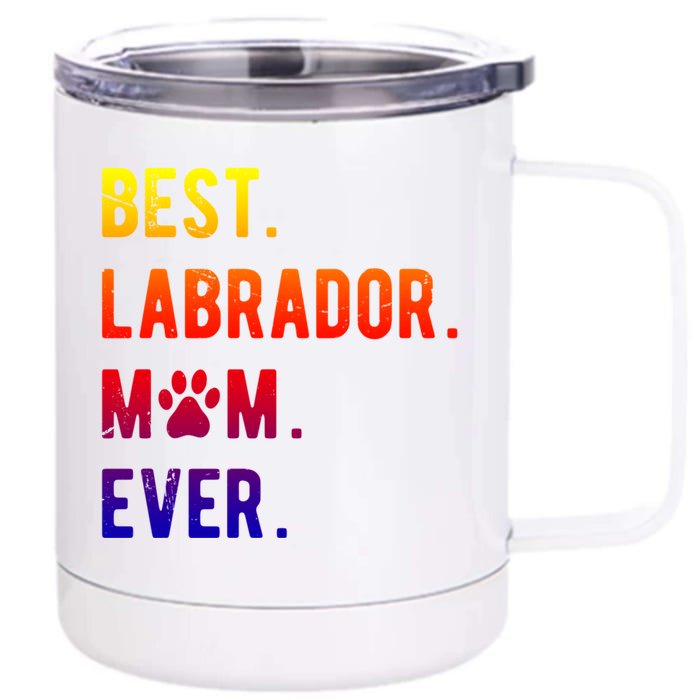 Best Labrador Mom Ever Labrador Retriever Dog Mom Gift Front & Back 12oz Stainless Steel Tumbler Cup