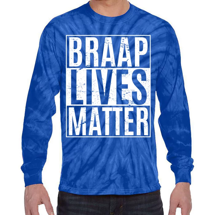 Braap Lives Matter Dirtbike Snowmobile Rider Gift Tie-Dye Long Sleeve Shirt