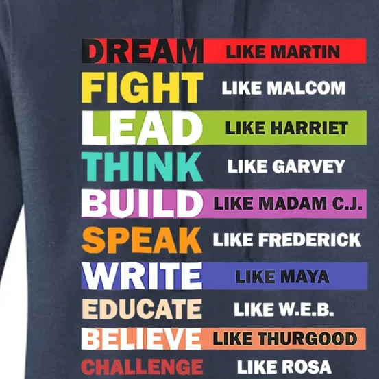 Black Lives Matters Black Leaders Black History Month Funny Cool Gift Women's Pullover Hoodie