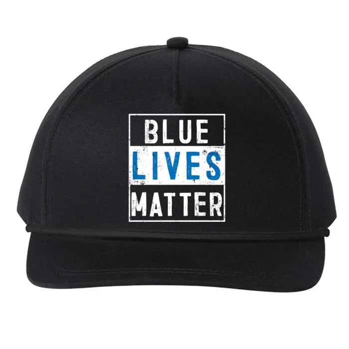 Blue Lives Matter Funny Police Officer Supporter Gift Meaningful Gift Snapback Five-Panel Rope Hat