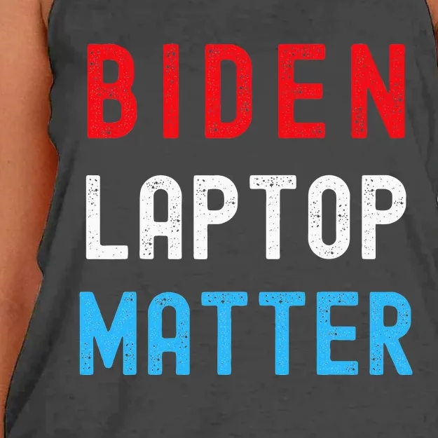 Biden Laptop Matter Pro Trump Republican Support Gift Women's Knotted Racerback Tank