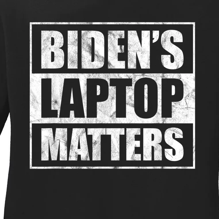 Biden's Laptop Matters Funny Anti Democrat Pro Trump 2020 Ladies Long Sleeve Shirt