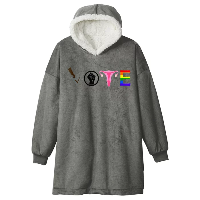 Black Lives Matter Vote LGBT Gay Rights Feminist Equality Hooded Wearable Blanket