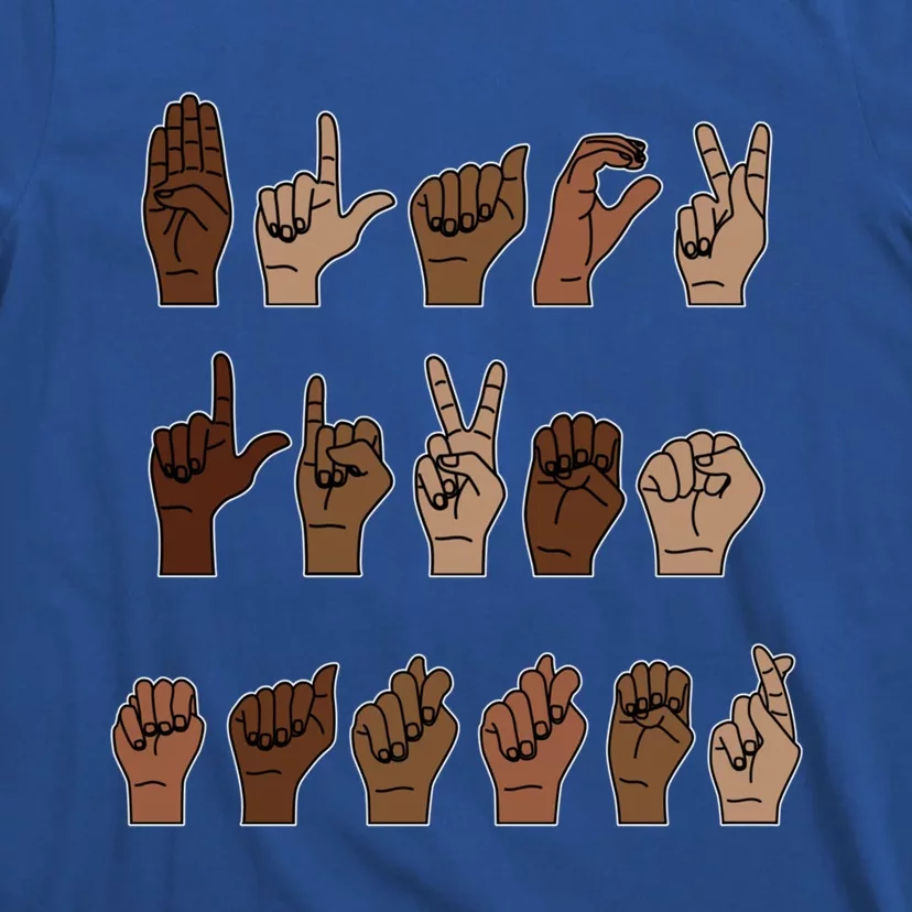 Black Lives Matter Asl Sign Language Hand Signs Deaf And Mute Meaningful Gift T-Shirt