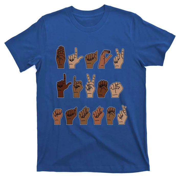 Black Lives Matter Asl Sign Language Hand Signs Deaf And Mute Meaningful Gift T-Shirt