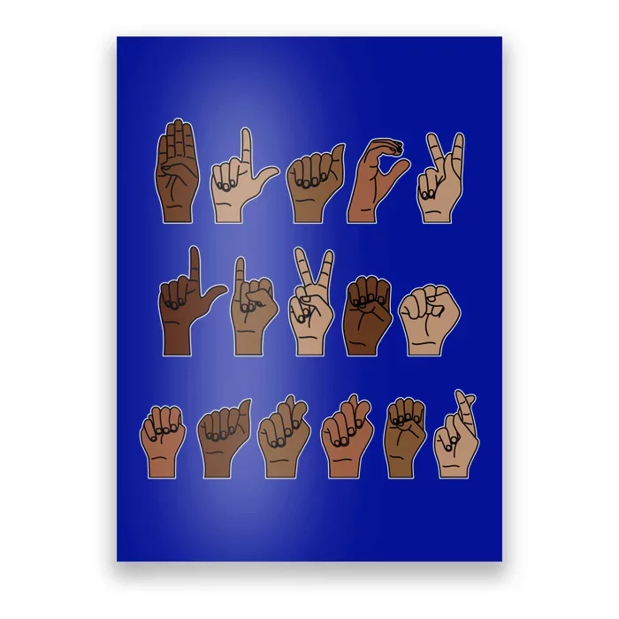 Black Lives Matter Asl Sign Language Hand Signs Deaf And Mute Meaningful Gift Poster