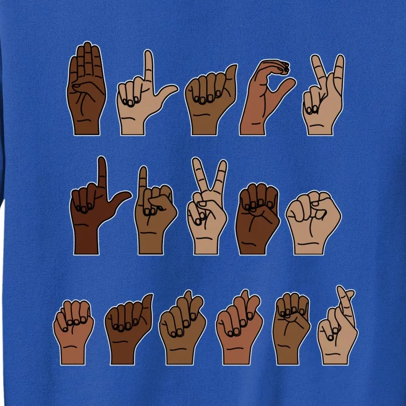 Black Lives Matter Asl Sign Language Hand Signs Deaf And Mute Meaningful Gift Tall Sweatshirt