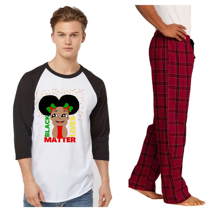 Black Lives Matter African American Cute Pride Raglan Sleeve Pajama Set