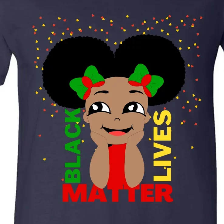 Black Lives Matter African American Cute Pride V-Neck T-Shirt