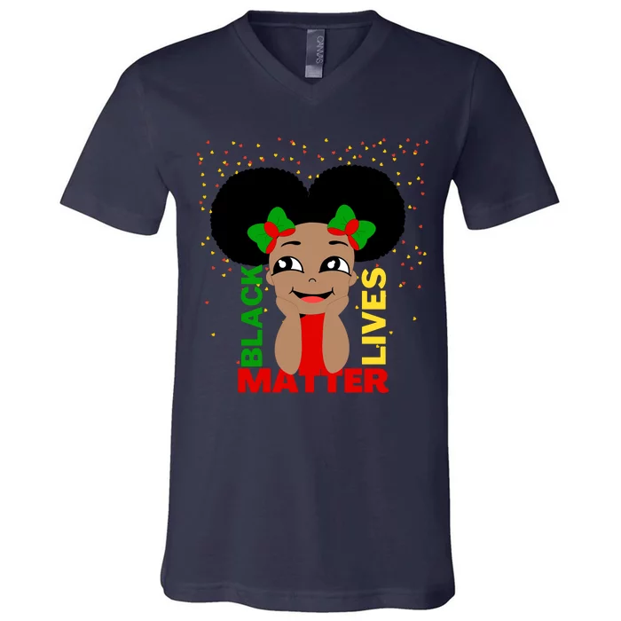 Black Lives Matter African American Cute Pride V-Neck T-Shirt