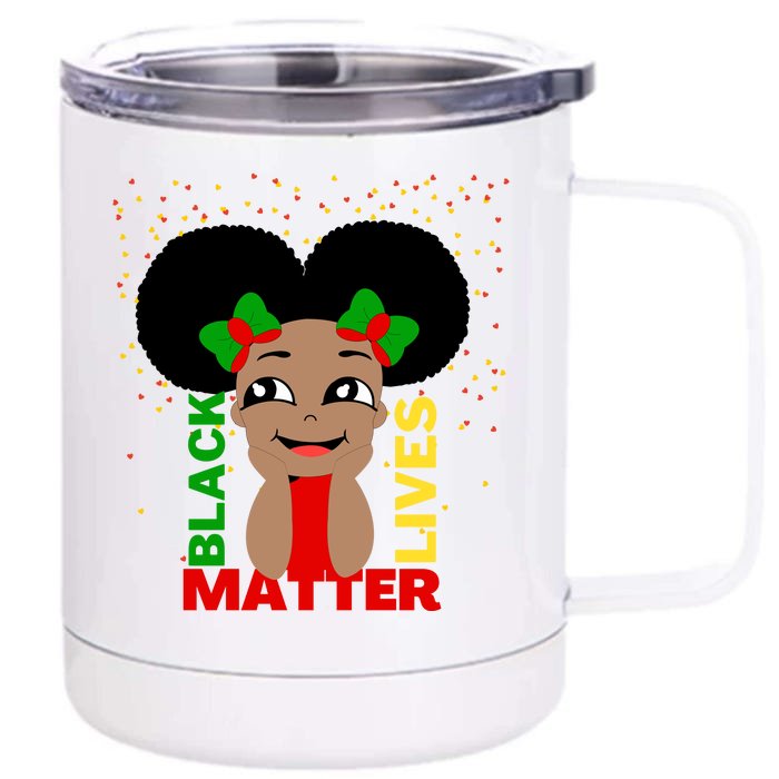 Black Lives Matter African American Cute Pride Front & Back 12oz Stainless Steel Tumbler Cup