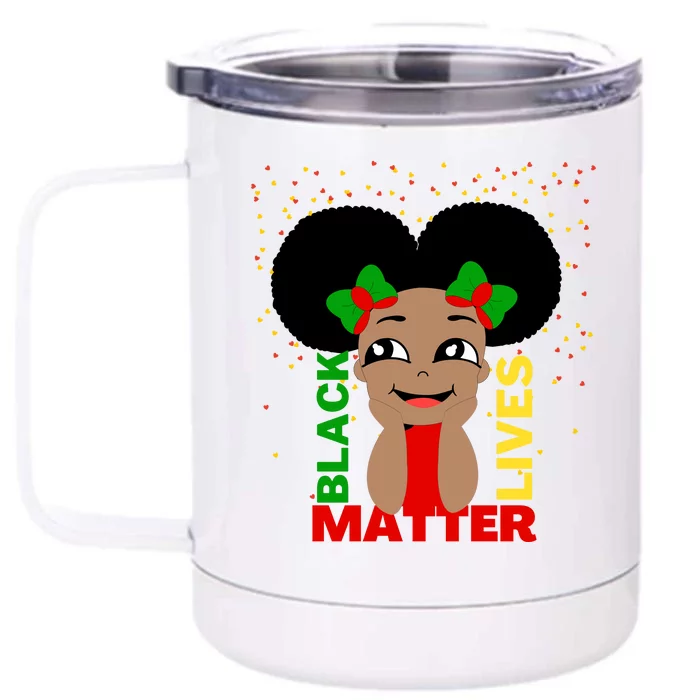 Black Lives Matter African American Cute Pride Front & Back 12oz Stainless Steel Tumbler Cup