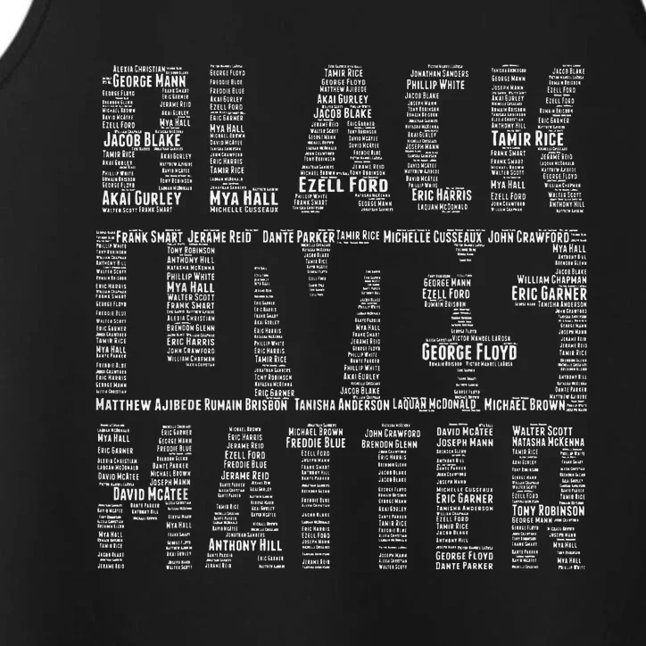 Black Lives Matter With Names Of Victims Blm Performance Tank