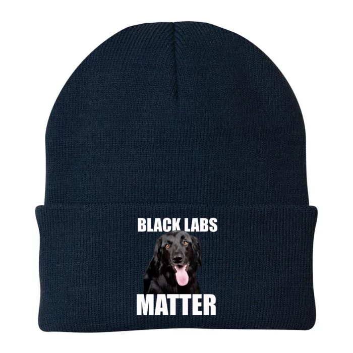 Black Labs Matter Labrador Retriever Mom Dad Dog Lover Funny Gift Knit Cap Winter Beanie