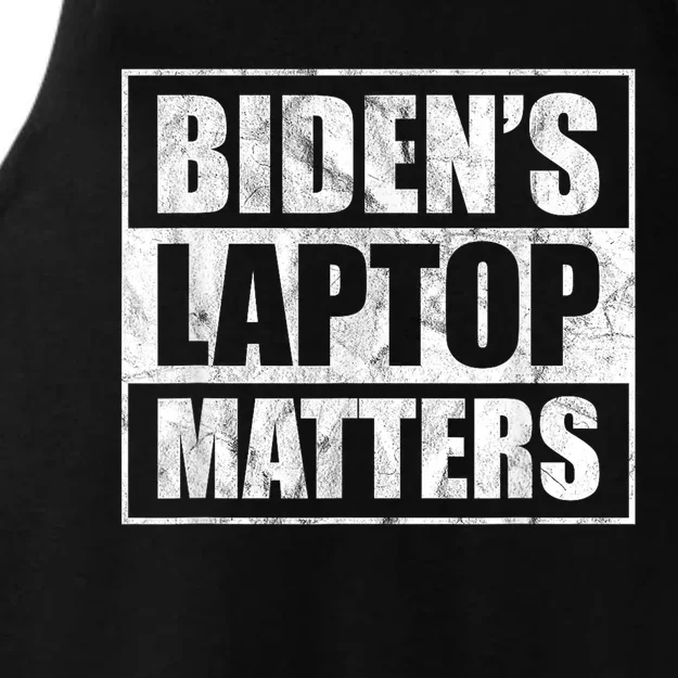 Bidens Laptop Matters Funny Anti Democrat Pro Trump Ladies Tri-Blend Wicking Tank