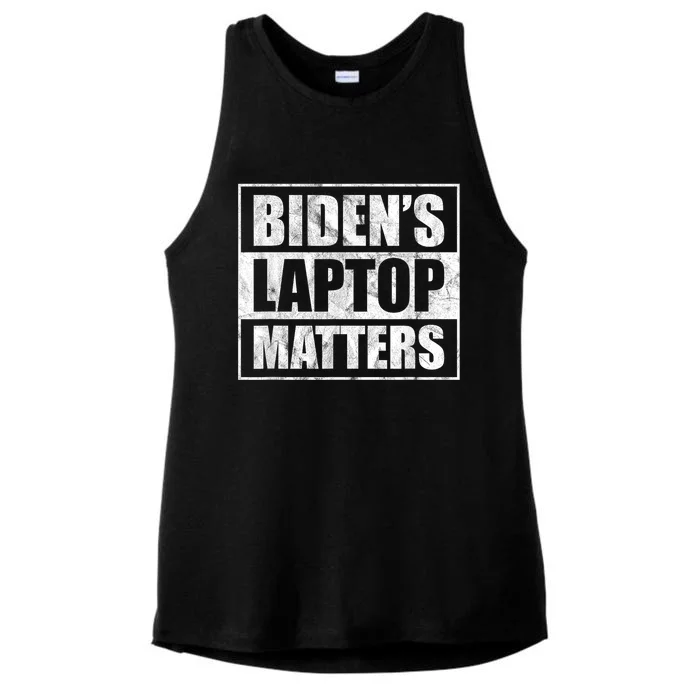 Bidens Laptop Matters Funny Anti Democrat Pro Trump Ladies Tri-Blend Wicking Tank