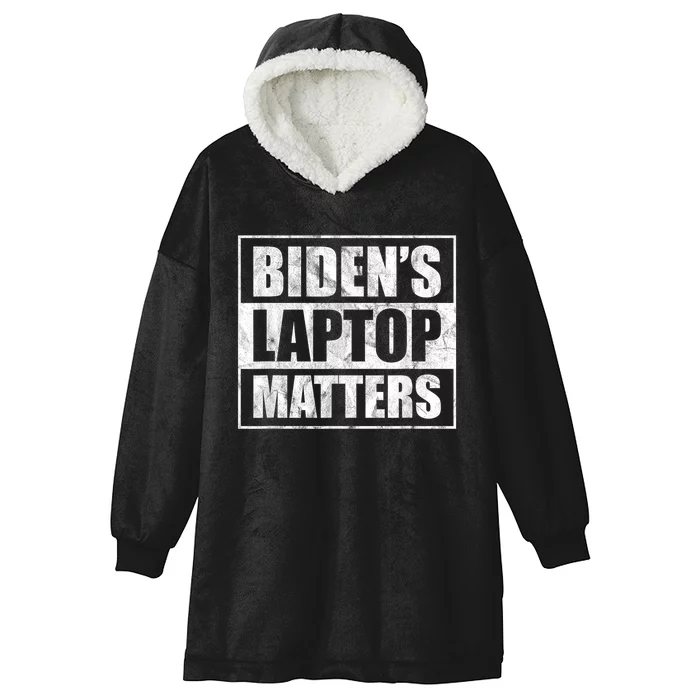 Bidens Laptop Matters Funny Anti Democrat Pro Trump Hooded Wearable Blanket