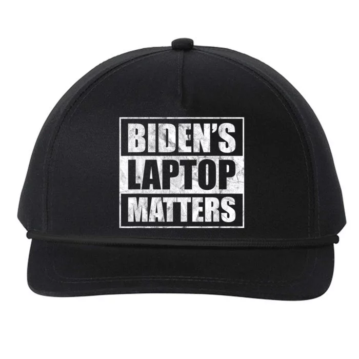 Bidens Laptop Matters Funny Anti Democrat Pro Trump Snapback Five-Panel Rope Hat