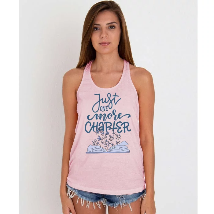 Book Lover More Chapter Great Gift Book Flower Reading Funny Gift Women's Knotted Racerback Tank