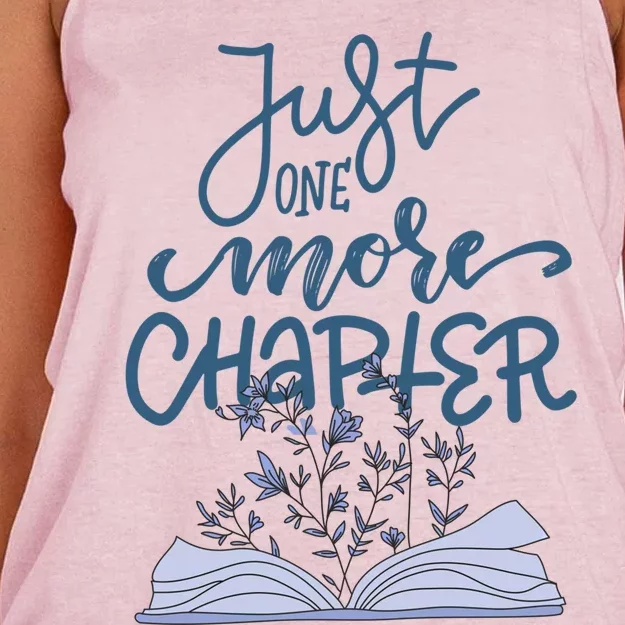 Book Lover More Chapter Great Gift Book Flower Reading Funny Gift Women's Knotted Racerback Tank