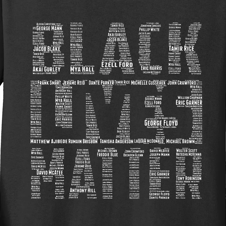 Black Lives Matter With Names Of Victims Blm Kids Long Sleeve Shirt