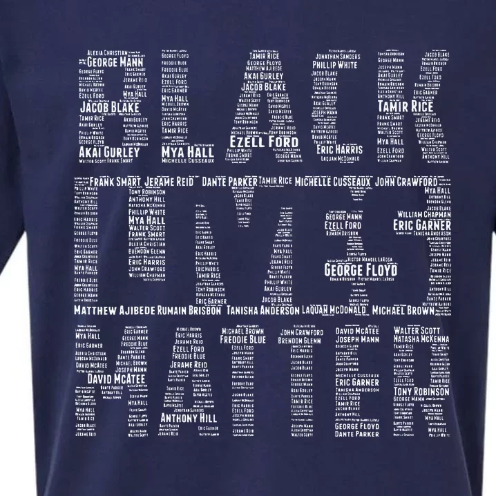 Black Lives Matter With Names Of Victims Blm Sueded Cloud Jersey T-Shirt