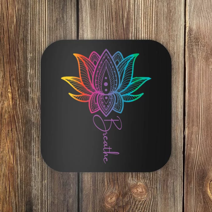 Breathe Lotus Mandala Unalome Inspire & Shine Creations Coaster