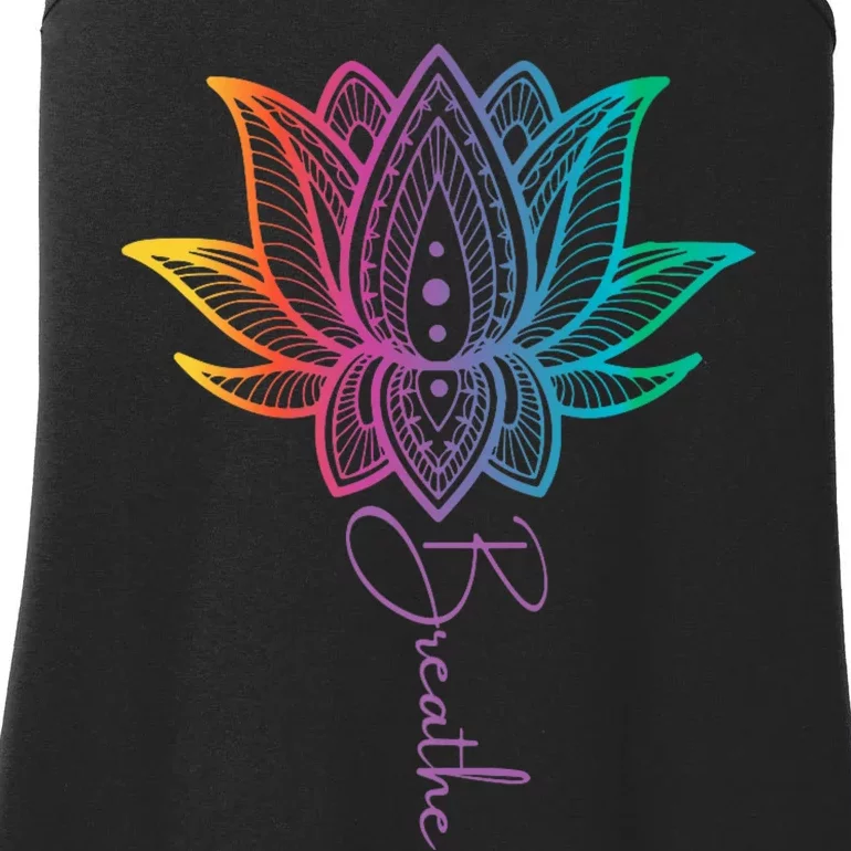 Breathe Lotus Mandala Unalome Inspire & Shine Creations Ladies Essential Tank