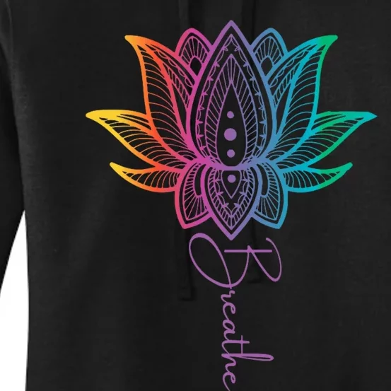 Breathe Lotus Mandala Unalome Inspire & Shine Creations Women's Pullover Hoodie