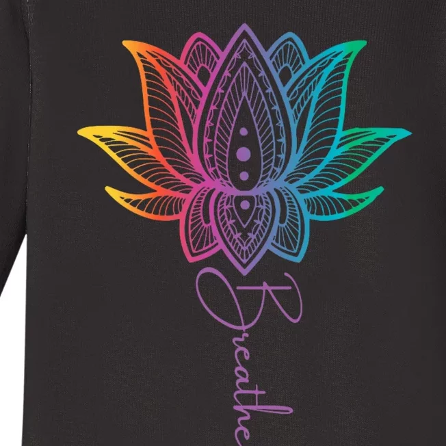 Breathe Lotus Mandala Unalome Inspire & Shine Creations Baby Long Sleeve Bodysuit