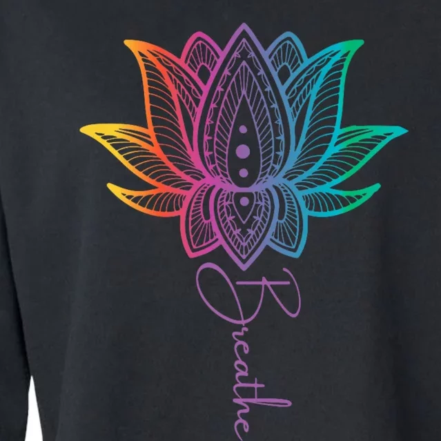 Breathe Lotus Mandala Unalome Inspire & Shine Creations Cropped Pullover Crew