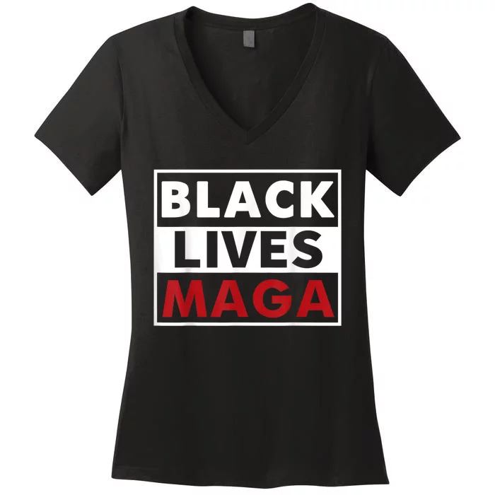 Black Lives Maga Women's V-Neck T-Shirt