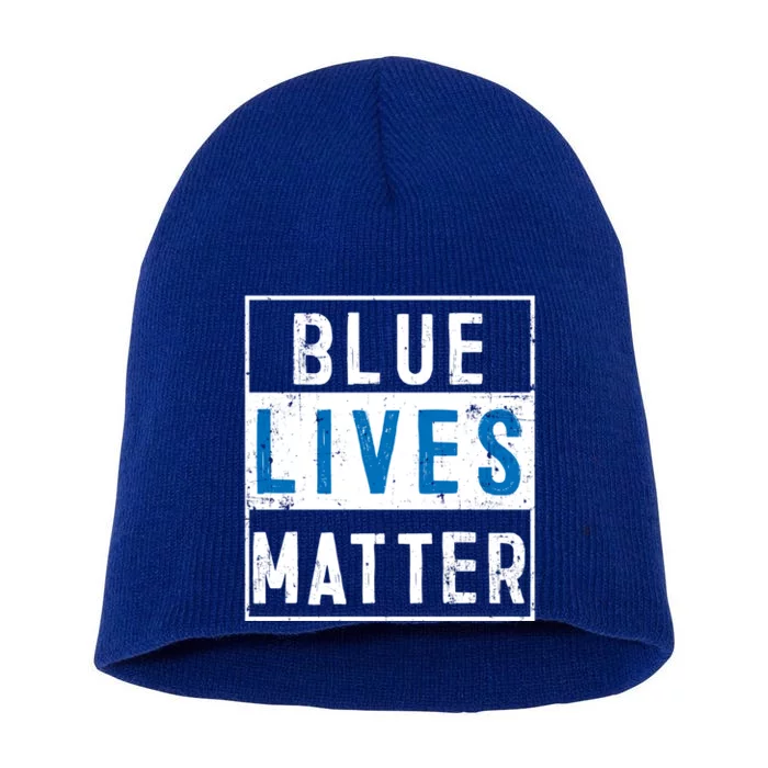 Blue Lives Matter Funny Police Officer Supporter Gift Great Gift Short Acrylic Beanie