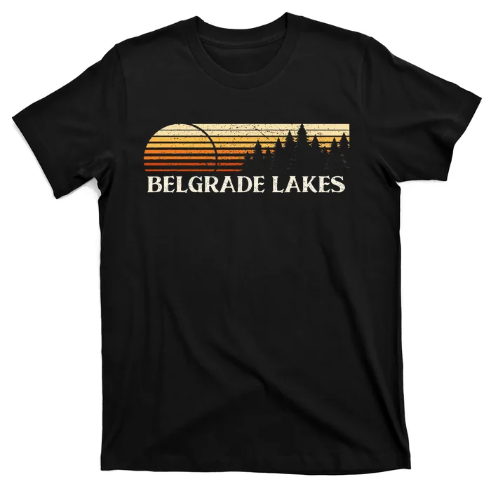 Belgrade Lakes Me Vintage Evergreen Sunset Eighties T-Shirt