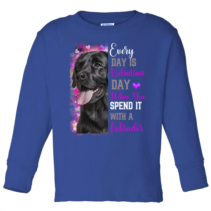 Black Lab Mom Funny Valentines Day Dog Lovers Labrador Cute Gift Toddler Long Sleeve Shirt