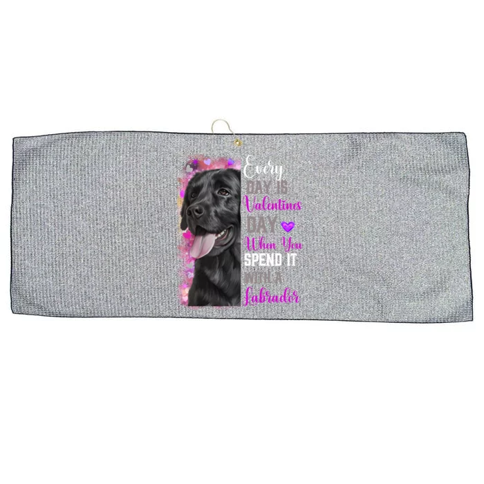 Black Lab Mom Funny Valentines Day Dog Lovers Labrador Cute Gift Large Microfiber Waffle Golf Towel