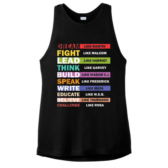 Black Lives Matters Black Leaders Black History Month Ladies Tri-Blend Wicking Tank