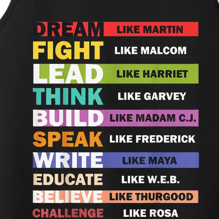 Black Lives Matters Black Leaders Black History Month Performance Tank