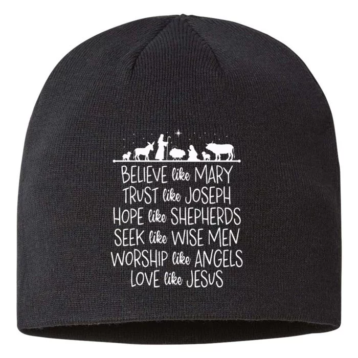 Believe Like Mary Trust Like Joseph Praying Christmas Hopes 8 1/2in Sustainable Knit Beanie