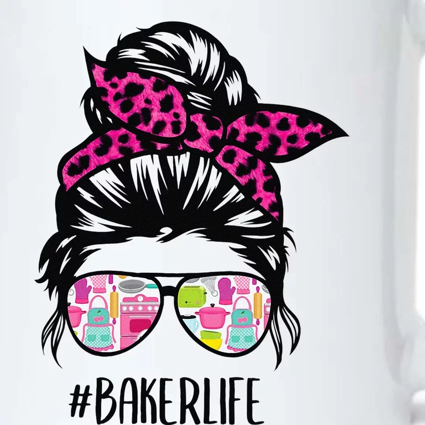 Baker Life Messy Bun Hair Baking Pink Pastry Baker Chef Black Color Changing Mug